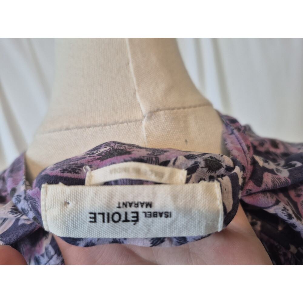 Isabel Marant Etoile Adigra Lavender Floral Button Up Cotton Top FR 36 US 4 - Picture 11 of 12